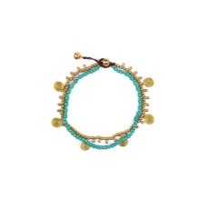 Chandra Mukhi  torque beaded gold tone 2 rows bracelet